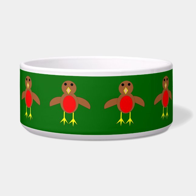 KerstRobin Dog Bowl Voerbakje (Voorkant)