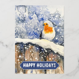 KerstRobin Folie Feestdagenkaart