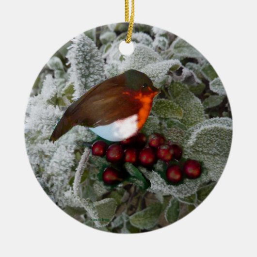 KerstRobin Keramisch Ornament (Voorkant)
