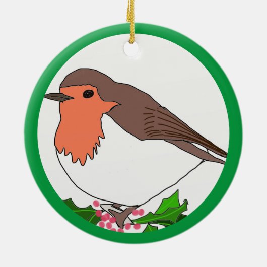 KerstRobin Keramisch Ornament (Achterkant)