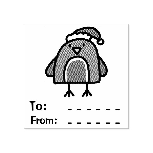 kerstRobin Kinder cadeaulabel Rubberstempel (Afrduk)