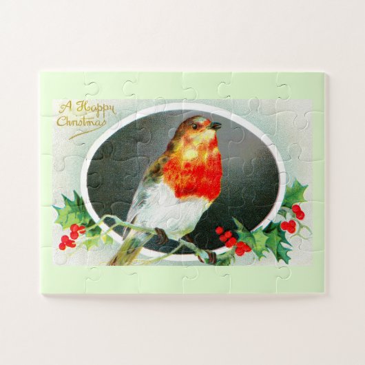 Kerstrobin Legpuzzel (Horizontaal)