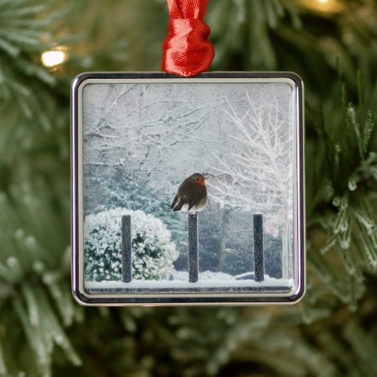 KerstRobin Metalen Ornament (Boom)