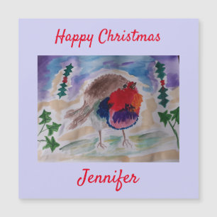 KerstRobin Persoonlijke Kaart voor Kerstmis met Ma