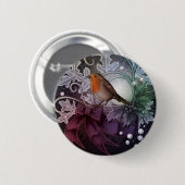 KerstRobin Ronde Button 5,7 Cm (Voorkant /achterkant)