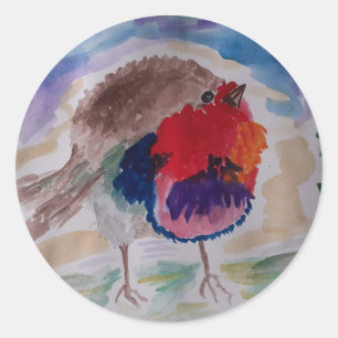 KerstRobin Ronde Sticker