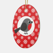 KerstRobin Snowflakes Red Keramisch Ornament (Links)