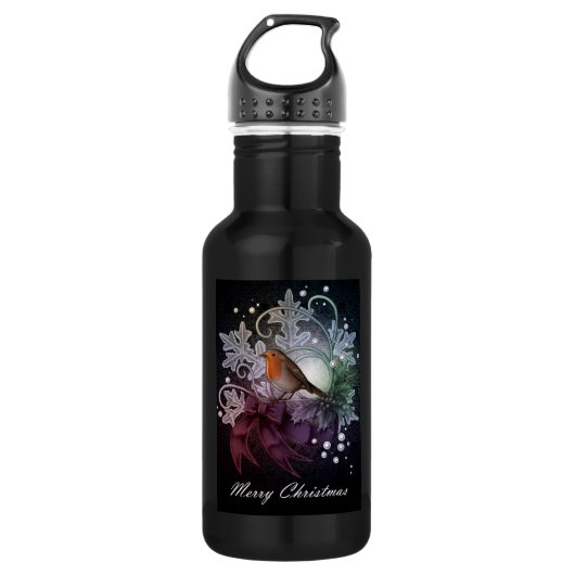 KerstRobin Waterfles (Voorkant)