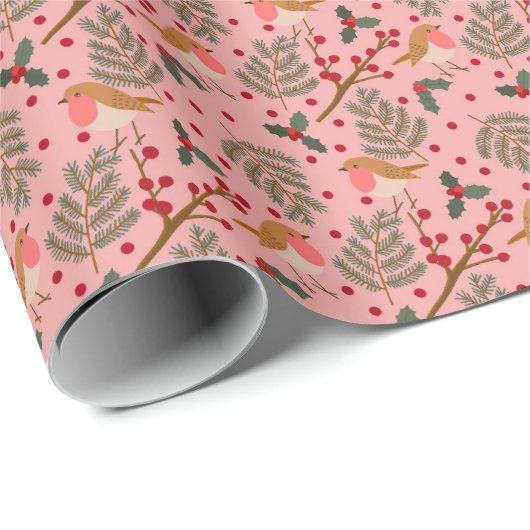 kerstRobin Wrapping Paper Cadeaupapier (Rol Hoek)