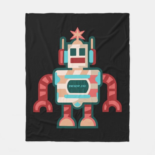 kerstrobot fleece deken (Voorkant)