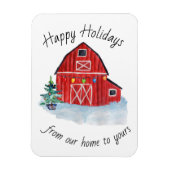 Kerstrode Barn Magneet (Verticaal)