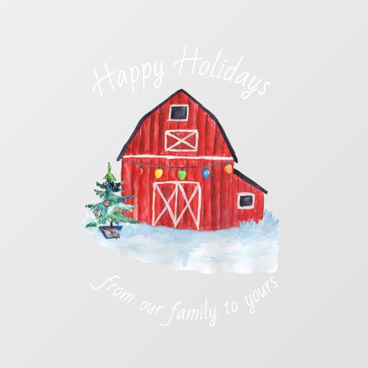 Kerstrode Barn  Raamsticker (Vel)