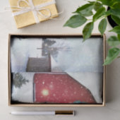 Kerstrode Barn Tissuepapier (Geschenk)