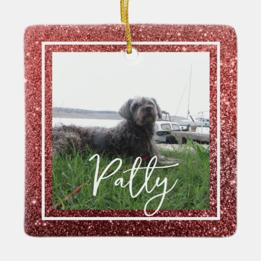 Kerstrode Bijbel Verse Hoop Keramisch Ornament (Voorkant)