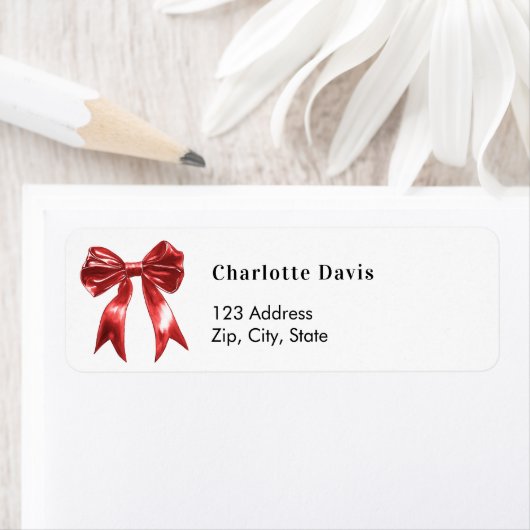 Kerstrode boog retouradres etiket (Insitu)