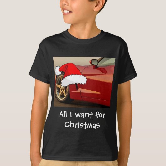 Kerstrode corvette t-shirt (Voorkant)