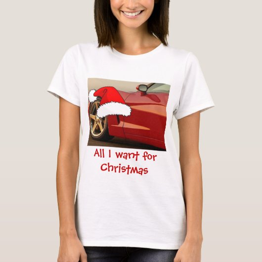 Kerstrode corvette t-shirt (Voorkant)