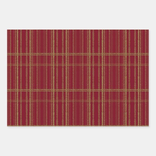 kerstrode en glitterstripes inpakpapier vel (Voorkant 2)