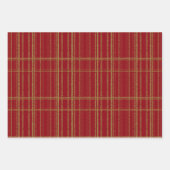 kerstrode en glitterstripes inpakpapier vel (Voorkant)