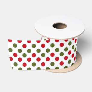 kerstrode en groene pooldots lint