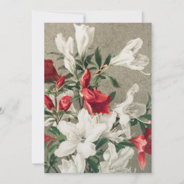 Kerstrode en witte appelbloemen feestdagenkaart