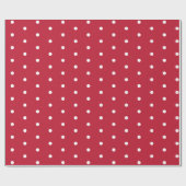 Kerstrode en witte pooldots cadeaupapier (Vlak)