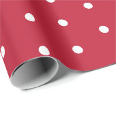 Kerstrode en witte pooldots cadeaupapier (Rol Hoek)