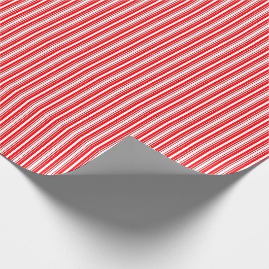 Kerstrode en witte strepen cadeaupapier (Hoek)