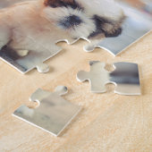 Kerstrode familie foto collage legpuzzel (Zijkant)