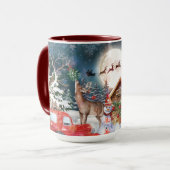 Kerstrode Feestdagen voor Kerstmis: Santa Rustige  Mok (Voorkant links)