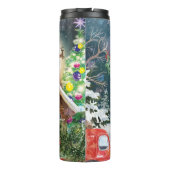 Kerstrode Feestdagen voor Kerstmis: Santa Rustige  Thermosbeker (Achterkant)