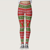 Kerstrode groene Feestdagen mooi Leggings (Voorkant)