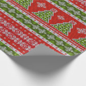 Kerstrode groene Feestdagen Trendy Cadeaupapier (Hoek)