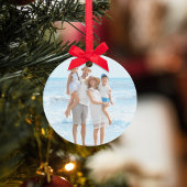 Kerstrode groene foto Joy Typografie Ornament