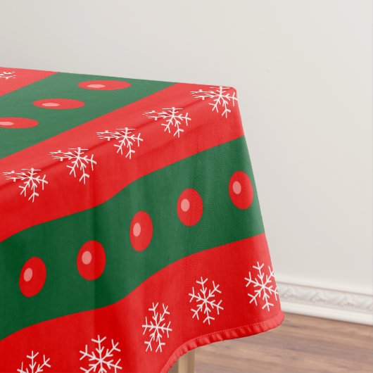 Kerstrode groene versieringen Snowflakes Holiday Tafelkleed (Voorbeeld)