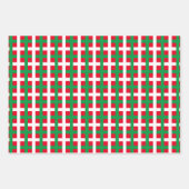 Kerstrode groene witte vlektartan gevlekt inpakpapier vel (Voorkant)