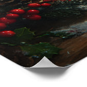 Kerstrode Kaarsen Winterraam Poster (Hoek)