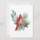 Kerstrode kardinaal Greenery Birthday Kaart (Achterkant)