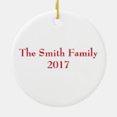 Kerstrode kerstballen met lint keramisch ornament (Achterkant)