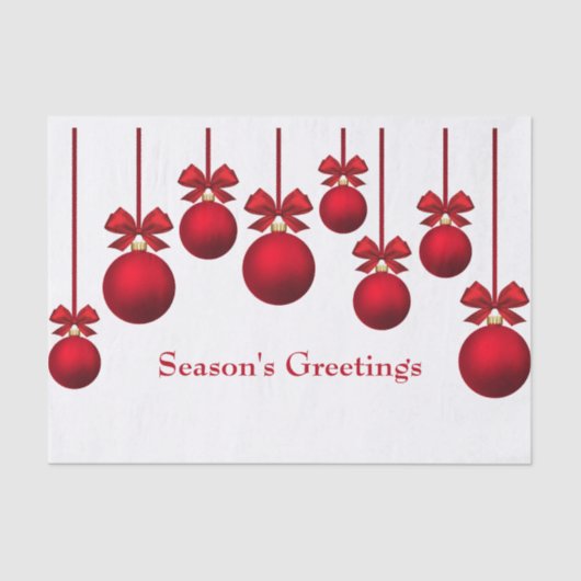 Kerstrode kerstballen met lint tissuepapier (Voorkant)