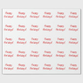 Kerstrode lettertype Prettige feestdagen wensen Cadeaupapier (Vlak)