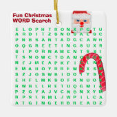 Kerstrode mini, 15-Word Puzzle Santa Keramisch Ornament (Voorkant)
