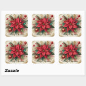 Kerstrode Poinsettia Flower Sticker (Vel)