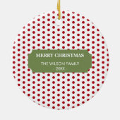 Kerstrode pols Familienaam Keramisch Ornament (Achterkant)