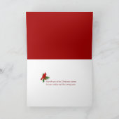 kerstrode puntbloem op bijbel feestdagen kaart (Binnen)