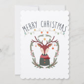 Kerstrode rendierkaart kaart (Voorkant)
