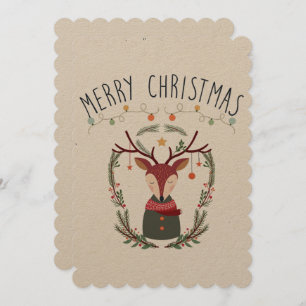 Kerstrode rendierkaart kaart