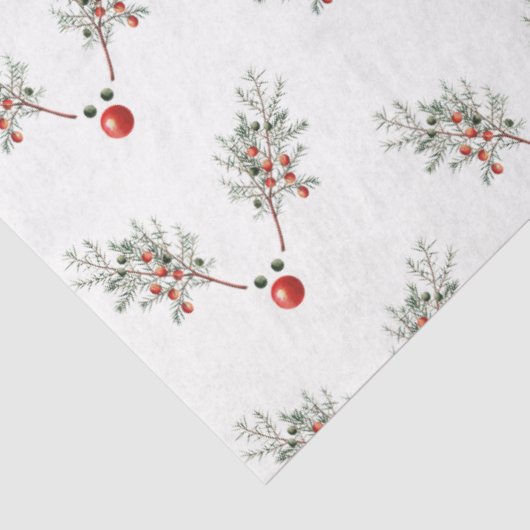 Kerstrode rendierpijnbessen tissuepapier (Detail)