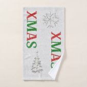 Kerstrode Rhinestone Xmas Calligrafie Bad Handdoek (Handdoek)