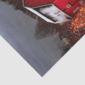 Kerstrode schuur met spectaculaire lichtgevende bo tissuepapier (Detail)